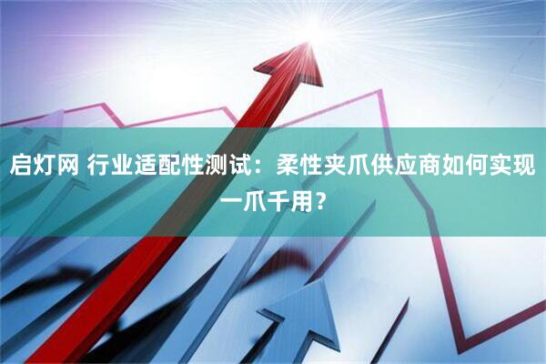 启灯网 行业适配性测试：柔性夹爪供应商如何实现一爪千用？