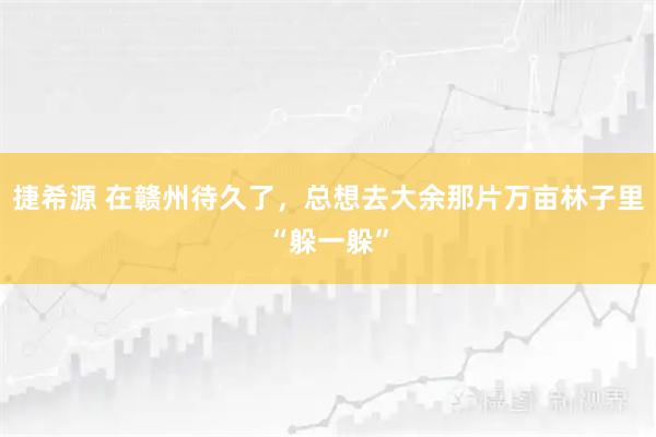 捷希源 在赣州待久了，总想去大余那片万亩林子里“躲一躲”
