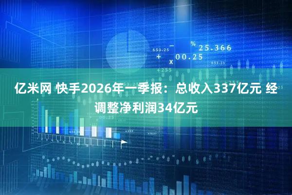 亿米网 快手2026年一季报：总收入337亿元 经调整净利润34亿元